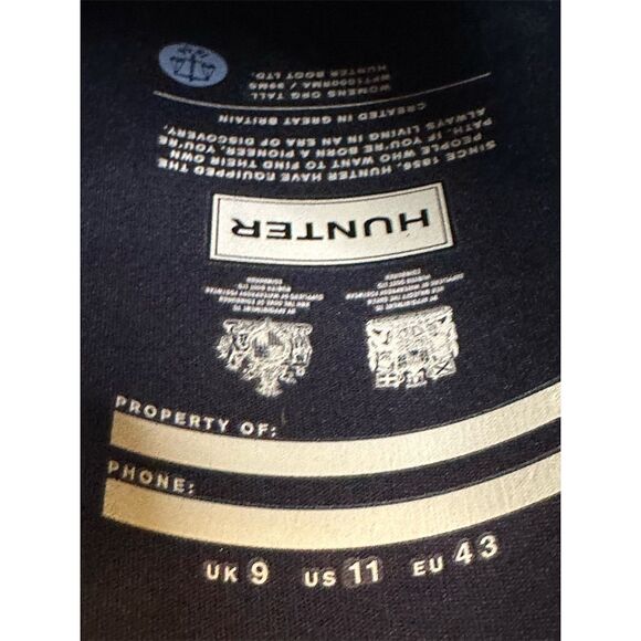Hunter Women's Original Navy Rain Boots Size US 11 UK 9 EU 43 - Picture 12 of 14